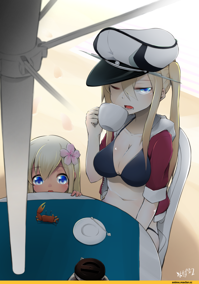 Anime Art, Ohbaric, Kantai Collection, Ro-500 (Kantai Collection), Graf Zeppelin, Anime Ero Swim, Anime Ero, Anime