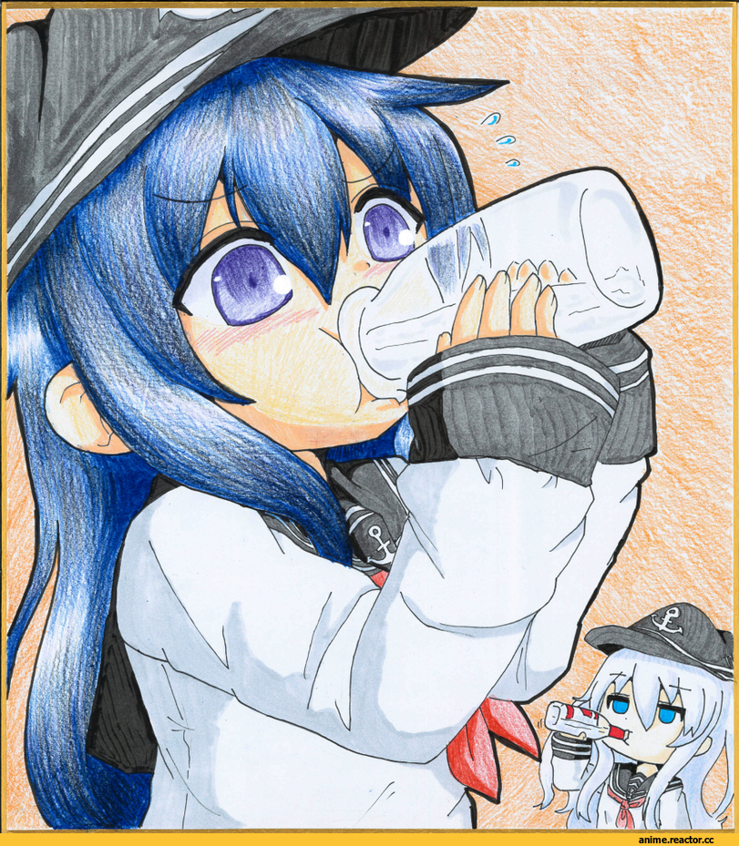Anime Art, sugimoto kenshiro, Anime Paint, Kantai Collection, Akatsuki, Hibiki (Kantai Collection), Anime