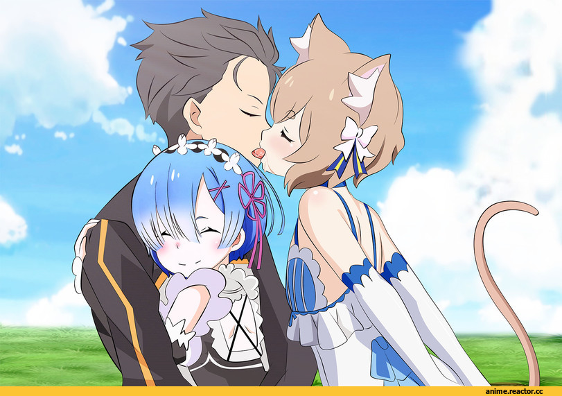 Re Zero Kara Hajimeru Isekai Seikatsu, Rem (re zero), Natsuki Subaru, Felix Argyle, Animal Ears, Animal Ears Kun, nekomimi, yxyyxy, Anime