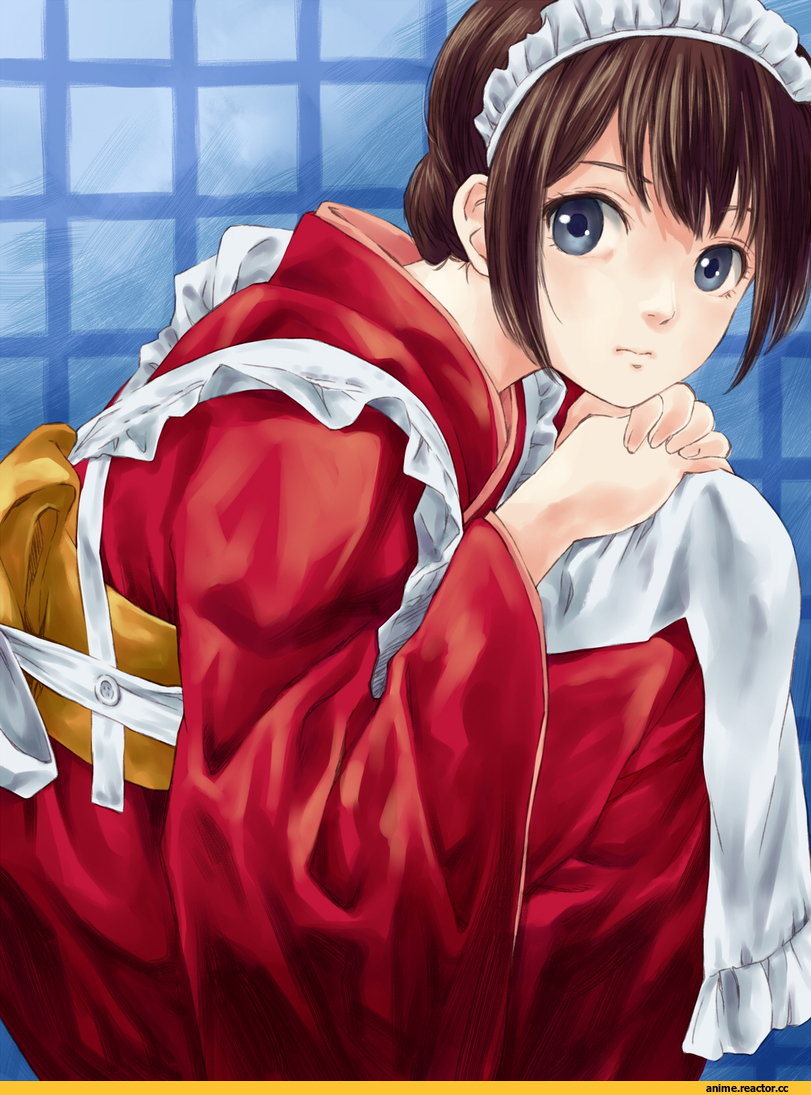 Anime Art, pizza man, Maid, Anime