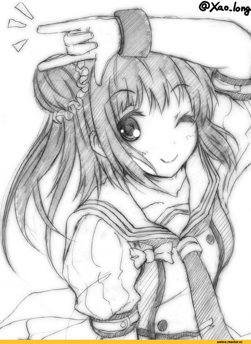chicken99, Naka (Kantai Collection), Kantai Collection, Monochrome (Anime), Anime
