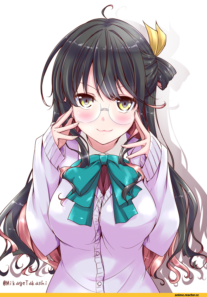 Anime Art, Mikage Takashi, Kantai Collection, Naganami (Kantai Collection), Megane, Anime