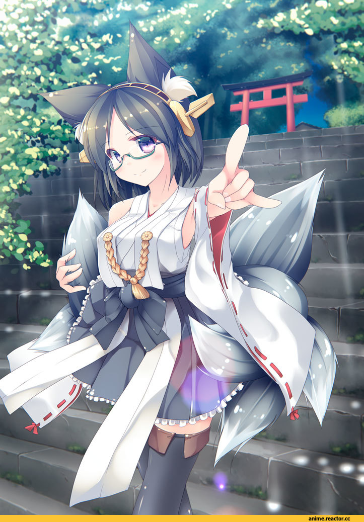 Kirishima (Kantai Collection), Kantai Collection, torii (kedamatori), Kitsune, Animal Ears, Anime