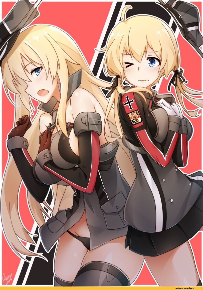Anime Art, Tilt-Shift, Kantai Collection, Bismarck (Kantai Collection), Prinz Eugen (Kantai Collection), Anime Ero, Anime Ero Pantsu, Anime