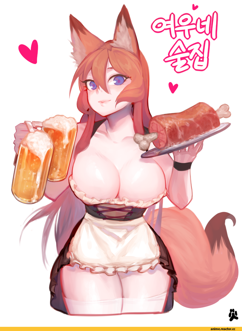 Kitsune, Animal Ears, Anime Ero Kyonyuu, Anime Ero, Maid, kinutz93, Anime Art, Anime