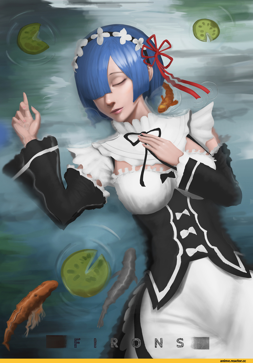 Rem (re zero), Re Zero Kara Hajimeru Isekai Seikatsu, Maid, firons, Anime Art, Anime