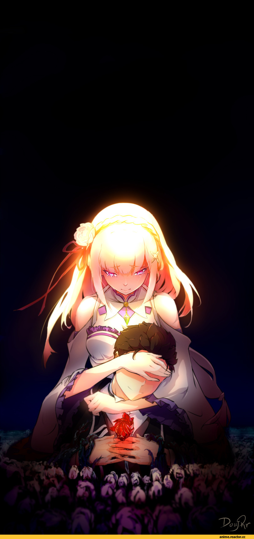 Re Zero Kara Hajimeru Isekai Seikatsu, Natsuki Subaru, Emilia (re zero), doujiang rr, Anime