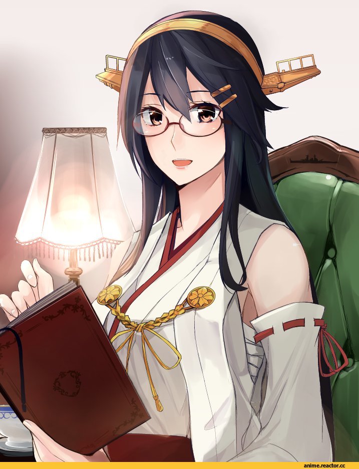 Haruna (Kantai Collection), Kantai Collection, camel000, Megane, Anime