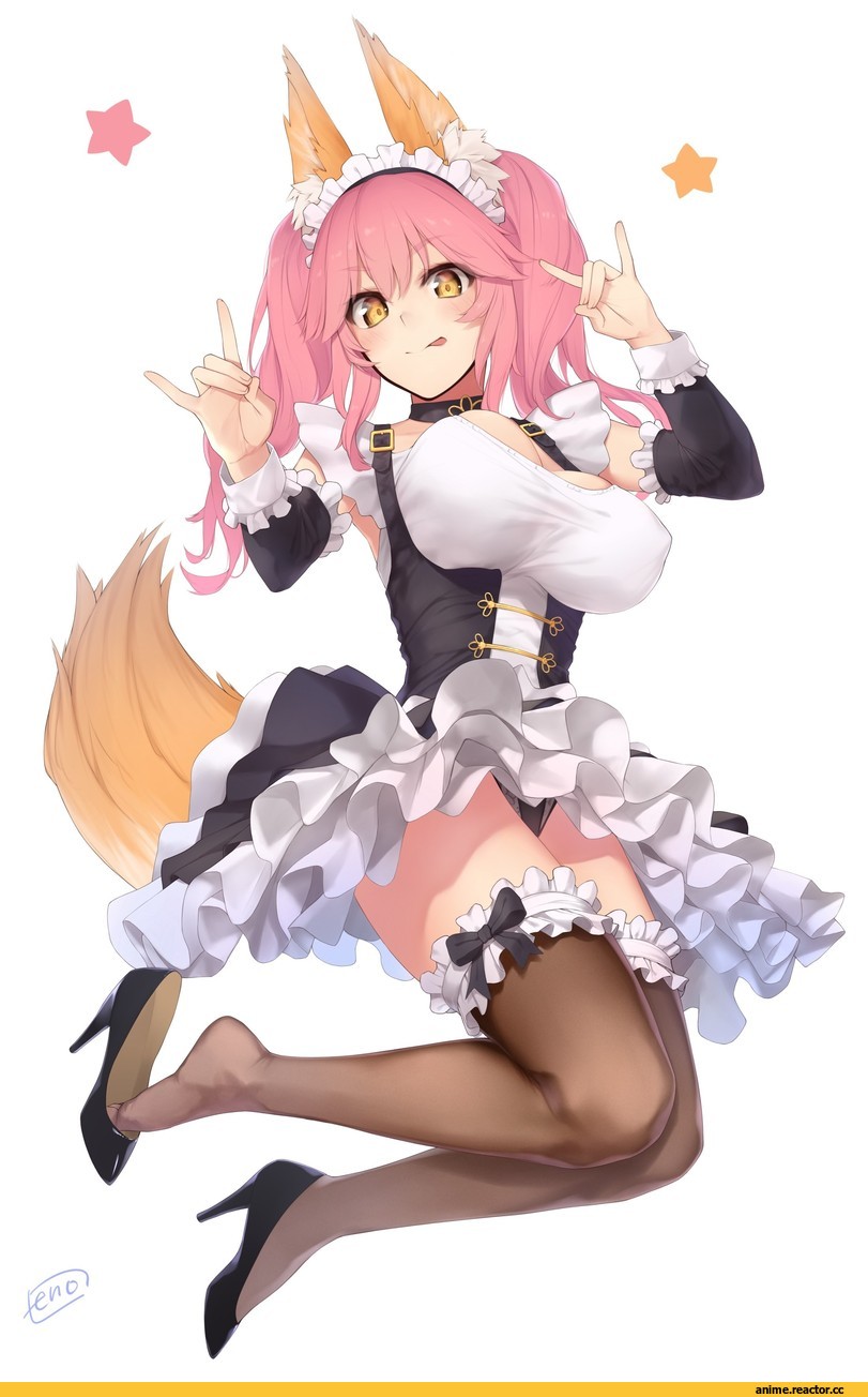 Enosan, Anime Art, artist, Animal Ears, Maid, Kitsune, Caster (Fate/Extra), Fate/Extra, Fate (series), Anime