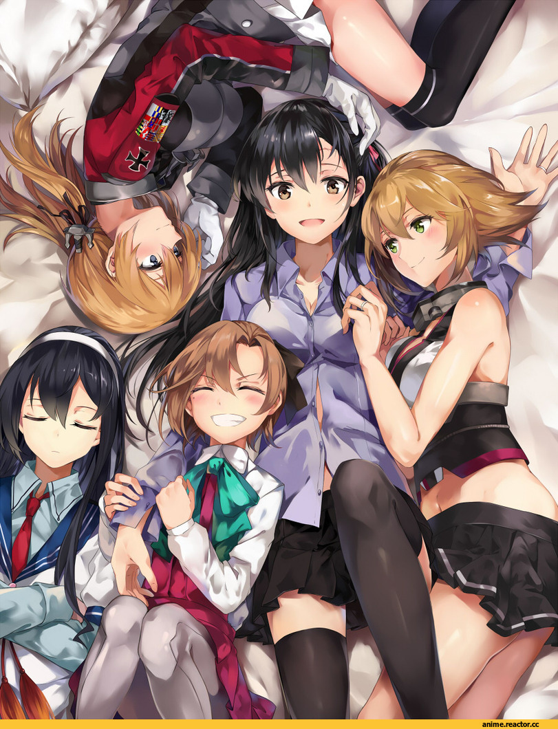 neko (yanshoujie), Anime Art, Kantai Collection, Akigumo, Mutsu (Kantai Collection), Ooyodo (Kantai Collection), Prinz Eugen (Kantai Collection), Anime