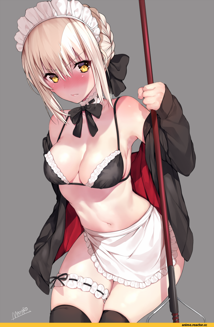 Matarou (genkai toppa), Anime Art, artist, Fate/Grand Order, Fate (series), Saber Alter, Anime Ero, Maid, Anime