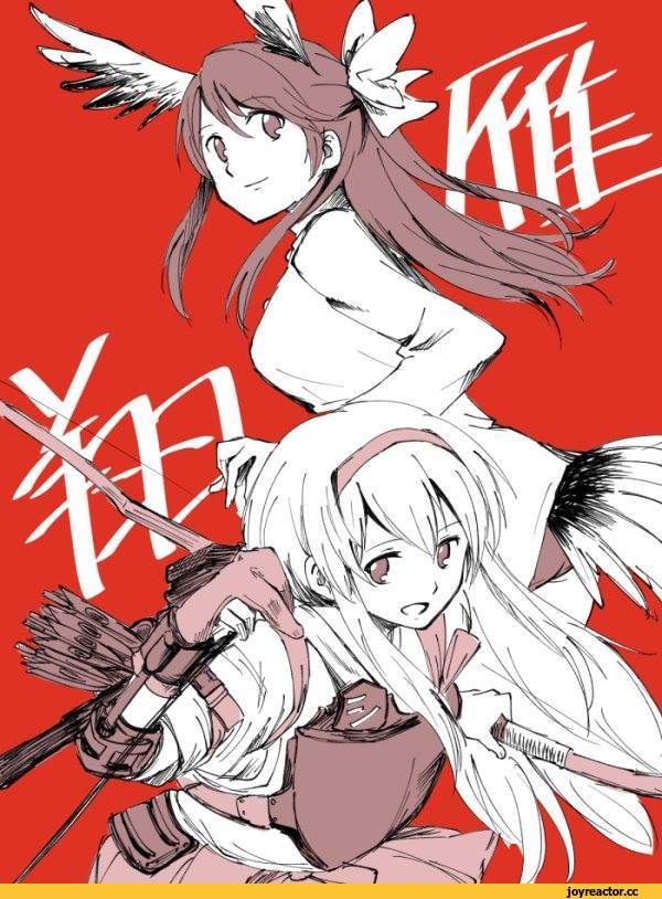 Strike Witches, фэндомы, Karibuchi Takami, Shoukaku (Kantai Collection), Kantai Collection, crossover, Anime