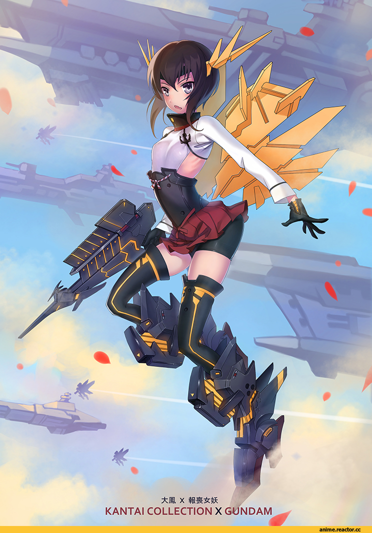 Taihou, Kantai Collection, Gundam, crossover, felix (felix901123), Anime