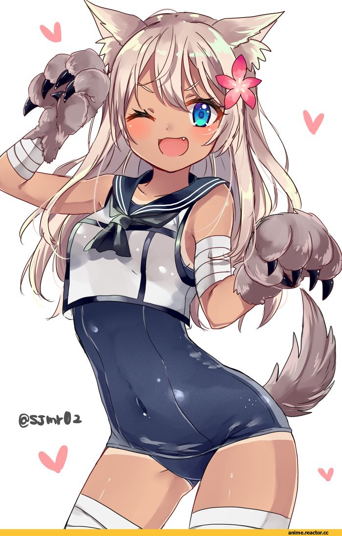 shijima (sjmr02), Ro-500 (Kantai Collection), Kantai Collection, Inumimi, Animal Ears, Anime
