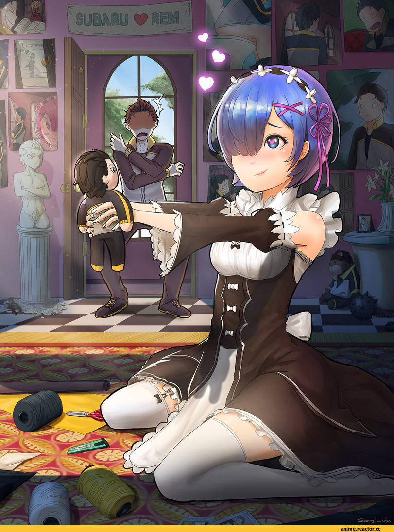 Natsuki Subaru, Re Zero Kara Hajimeru Isekai Seikatsu, Rem (re zero), Seongjun Yun, Anime Art, Anime