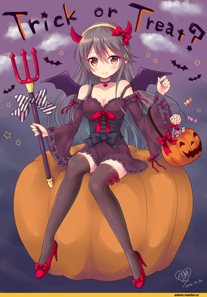 Haruna (Kantai Collection), Kantai Collection, Anime Halloween, mamekosora, Anime