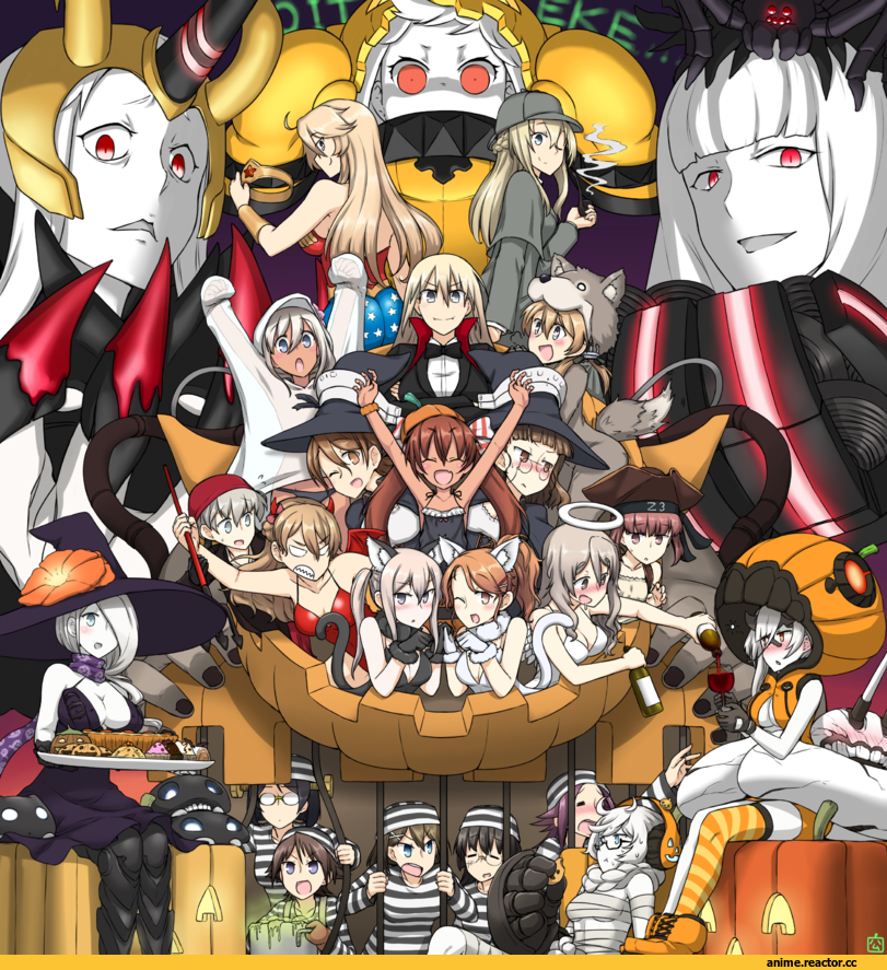 deel (rkeg), Monochrome (Anime), Kantai Collection, Destroyer Hime, Heavy Cruiser Hime, Re-class Battleship, Supply Depot Hime, Wo-Class Aircraft Carrier , Anime
