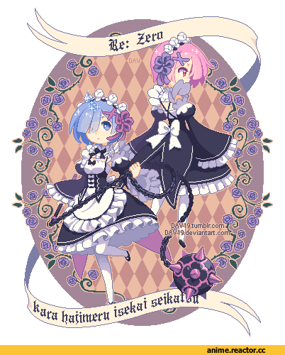 Anime Гифки, Rem (re zero), Re Zero Kara Hajimeru Isekai Seikatsu, Ram (Re Zero), Anime