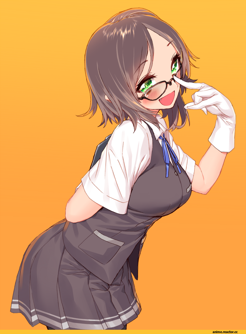 Kantai Collection, Kuroshio (Kantai Collection), blew andwhite, Megane, Anime