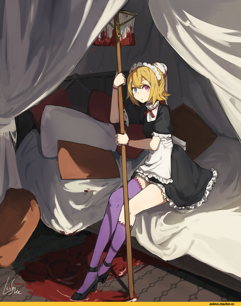 AO, Anime Art, Maid, lansane, Anime