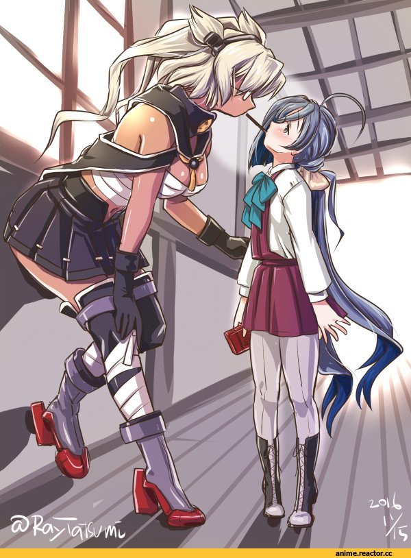 tatsumi rei, Kiyoshimo (Kantai Collection), Kantai Collection, Musashi (Kantai Collection), Pocky, Anime