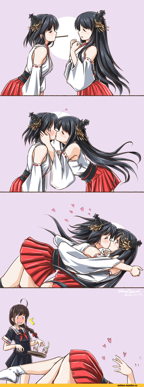 tatsumi rei, Yamashiro, Kantai Collection, Fusou, Shigure (Kantai Collection), Pocky, Shoujo Ai, Anime