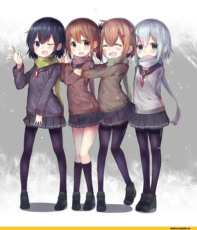 Kantai Collection, Akatsuki, Inazuma (Kantai Collection), Ikazuchi, Hibiki (Kantai Collection), neku (neku draw), Anime