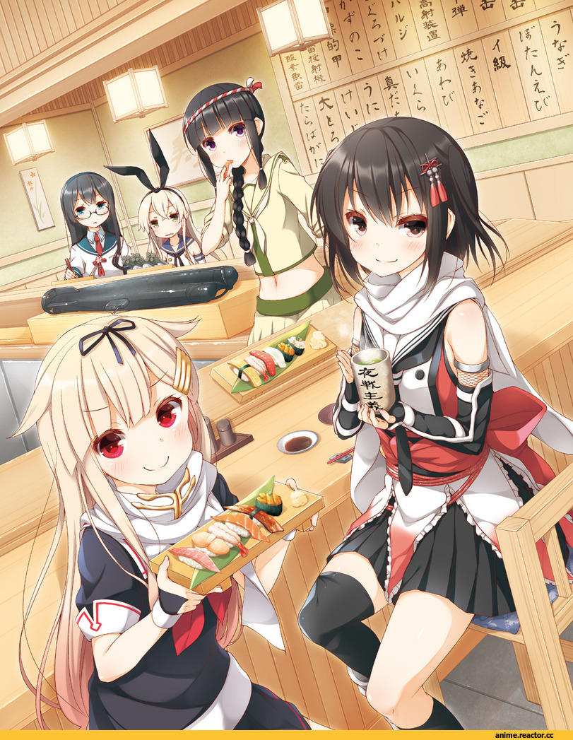 Kantai Collection, Kitakami (Kantai Collection), Ooyodo (Kantai Collection), Shimakaze, Yuudachi, Sendai (Kantai Collection), yume no owari, Anime