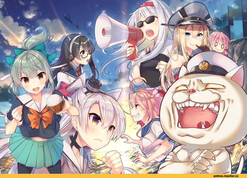 Akashi (Kantai Collection), Kantai Collection, Amatsukaze (Kantai Collection), Bismarck (Kantai Collection), i-58 (kantai collection), Ooyodo (Kantai Collection), Shoukaku, Yuubari, tahya, non-human admiral, Anime