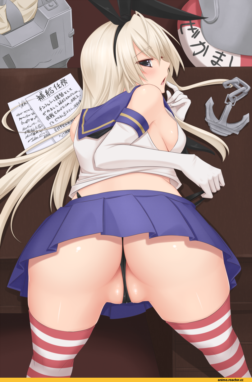 Anime Art, Shuugetsu Karasu, Kantai Collection, Shimakaze, Anime Ero, Anime Ero Ass, Anime Ero Pussy, Anime