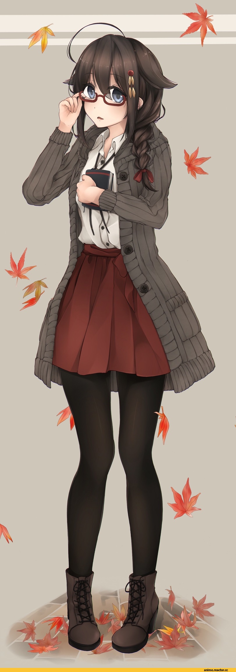 Kantai Collection, Shigure (Kantai Collection), neko ame, Megane, Anime