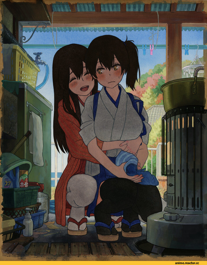 Kantai Collection, Akagi, Kaga (Kantai Collection), shijukara (great tit), Anime Paint, Anime Art, Anime
