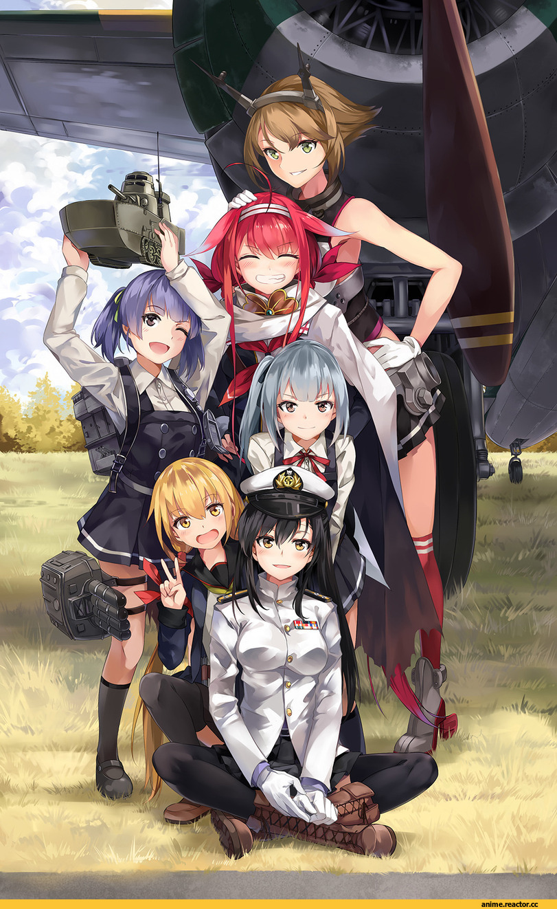 neko (yanshoujie), Anime Art, Female Admiral (Kantai Collection), Kantai Collection, Mutsu, Satsuki (Kantai Collection), Ooshio (Kantai Collection), Kawakaze (Kantai Collection), Kasumi (Kantai Collection), Anime
