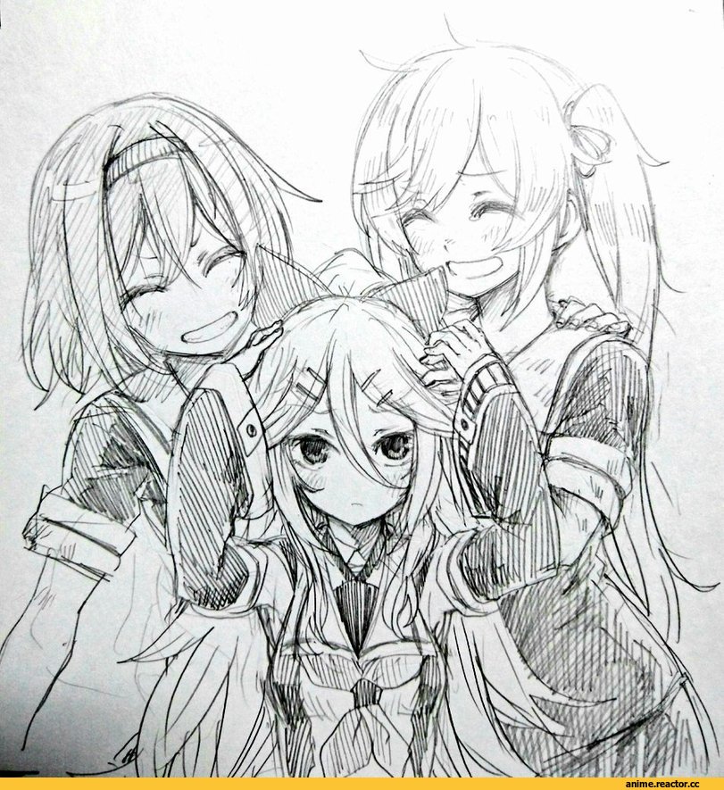 gouta (nagishiro6624), Murasame (Kantai Collection), Kantai Collection, Yamakaze (Kantai Collection), Shiratsuyu (Kantai Collection), Monochrome (Anime), Anime