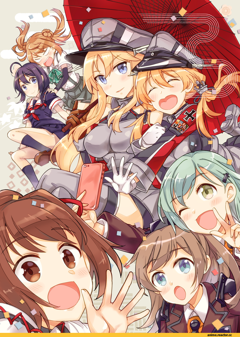 Takitarou, Bismarck (Kantai Collection), Kantai Collection, Prinz Eugen, Suzuya (Kantai Collection), Kumano, Michishio (Kantai Collection), Shigure (Kantai Collection), Ise, Anime