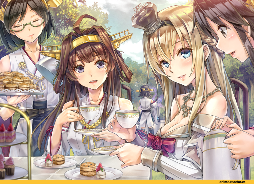 Kotatsu (Kotatsu358), Anime Art, Kongou (Kantai Collection), Kantai Collection, Haruna (Kantai Collection), Hiei, Kirishima (Kantai Collection), Warspite (Kantai Collection), Anime