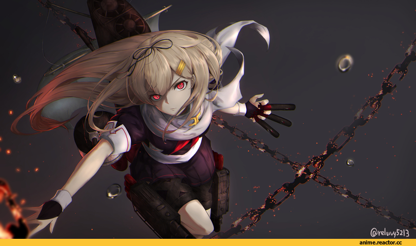 Yuudachi, Kantai Collection, Anime Art, rerubixi, Anime