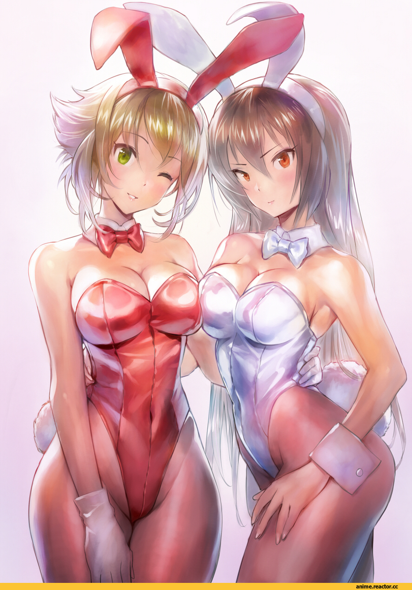 Mutsu (Kantai Collection), Kantai Collection, Nagato (Kantai Collection), Matsuda (Matsukichi), Anime Art, Usagimimi, Animal Ears, Bunnysuit, Anime