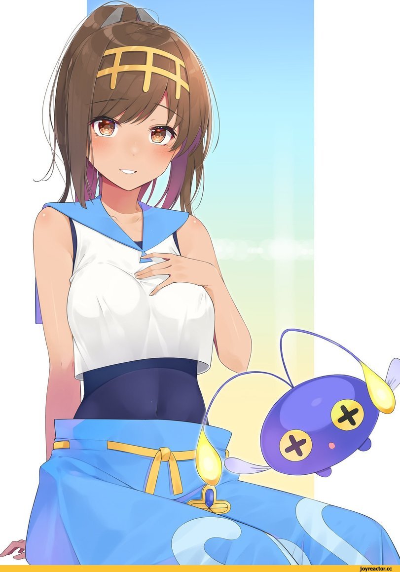 nezumi doshi, I-401, Kantai Collection, chinchou, Suiren (Pokemon), crossover, Pokémon, фэндомы, Pokémon Art, Anime