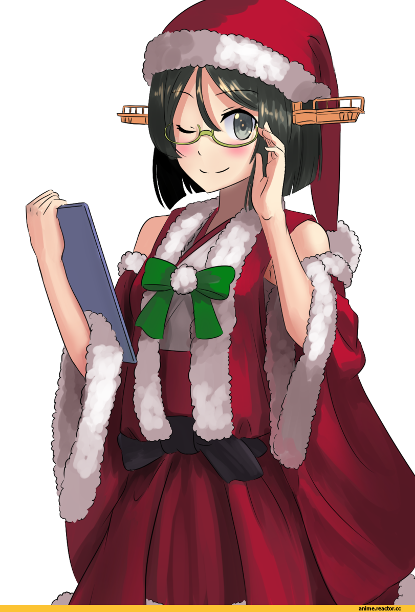Kantai Collection, Kirishima (Kantai Collection), ao iro, Anime Art, Anime Christmas, Anime