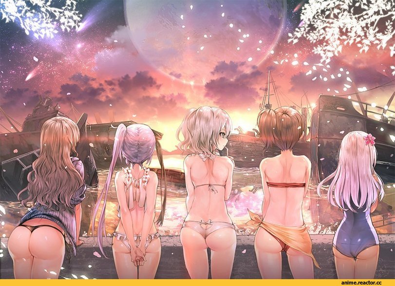 Kaga (Kantai Collection), Kantai Collection, Kashima (Kantai Collection), Ro-500 (Kantai Collection), khanshin, Anime Ero Swim, Anime Ero, oshiri, Pola (Kantai Collection), Akebono, Anime