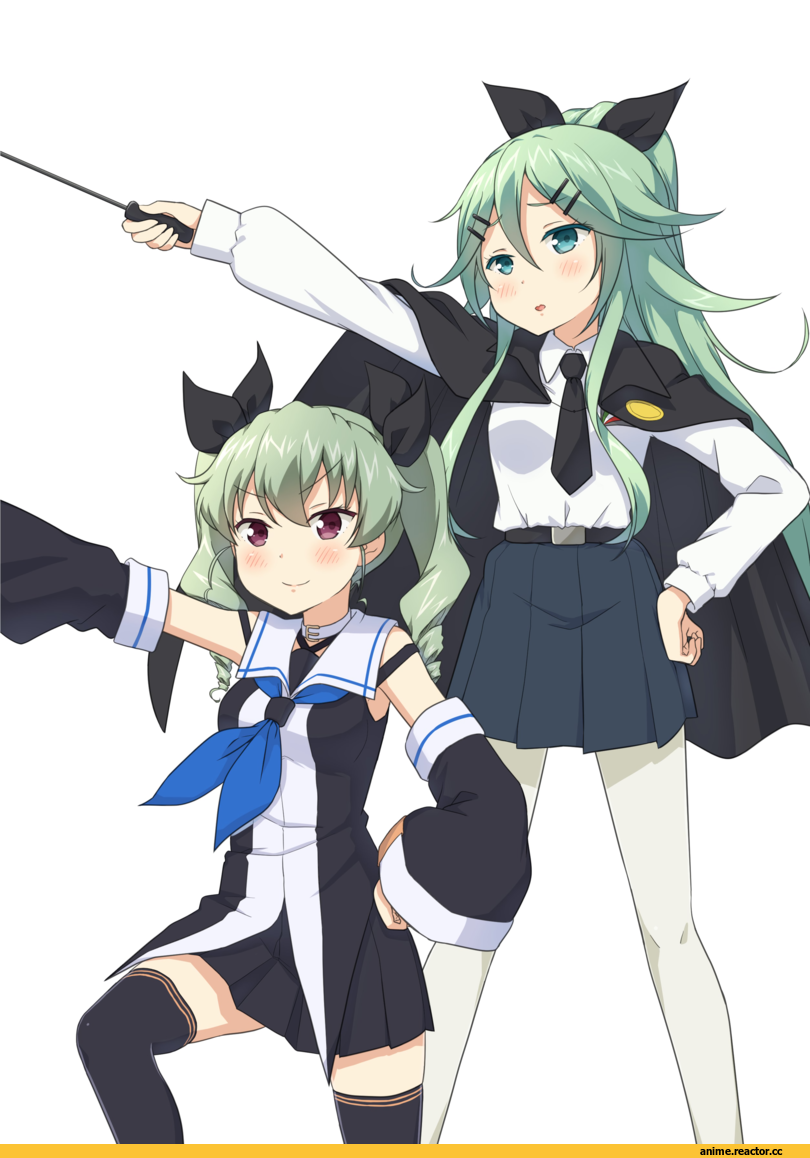 Girls und Panzer, Anchovy, Kantai Collection, Yamakaze (Kantai Collection), crossover, miyabeeya, Anime