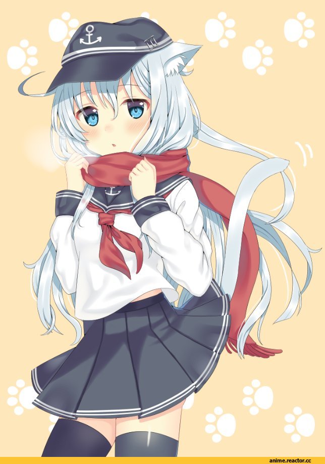 Kantai Collection, Hibiki (Kantai Collection), toujou mina, nekomimi, Animal Ears, Anime