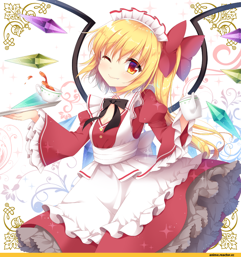 Flandre Scarlet, Touhou Project, shikitani asuka, Anime Art, Maid, Anime