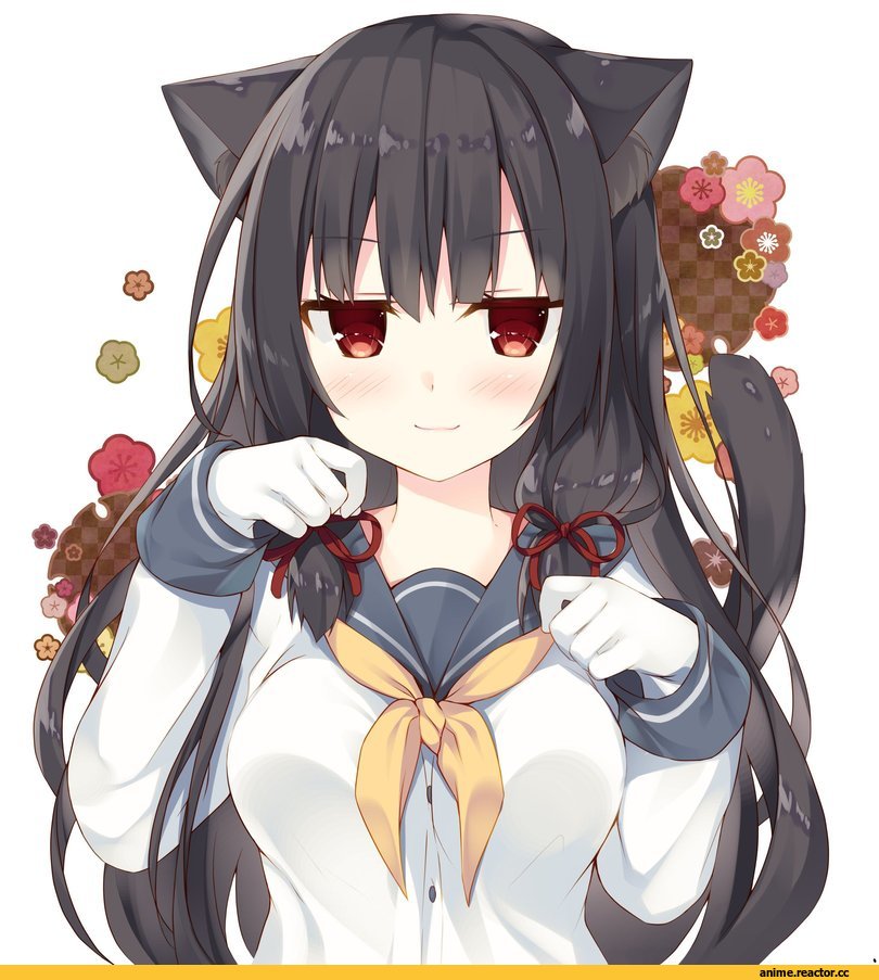 miko 92, Isokaze (Kantai Collection), Kantai Collection, Hamakaze (Kantai Collection), neko, Animal Ears, Anime