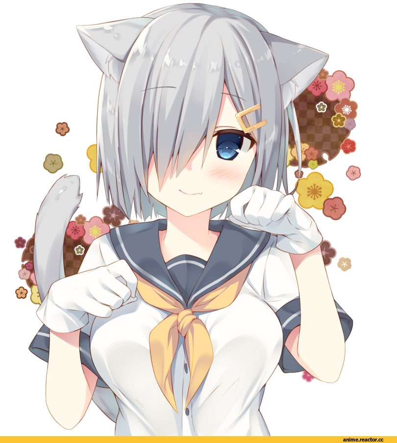miko 92, Isokaze (Kantai Collection), Kantai Collection, Hamakaze (Kantai Collection), neko, Animal Ears, Anime