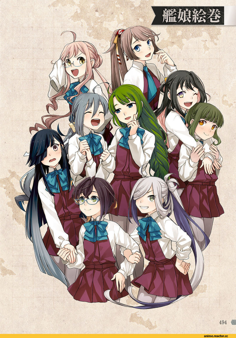 fujikawa, Asashimo (Kantai Collection), Hayashimo (Kantai Collection), Kazagumo (Kantai Collection), Kiyoshimo (Kantai Collection), Makigumo, Naganami (Kantai Collection), Okinami (Kantai Collection), Takanami (Kantai Collection), Yuugumo (Kantai Collection), Anime, Kantai Collection