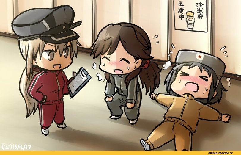 Hamu Koutarou, Bismarck (Kantai Collection), Kantai Collection, Arashio (Kantai Collection), Maru-yu, Anime