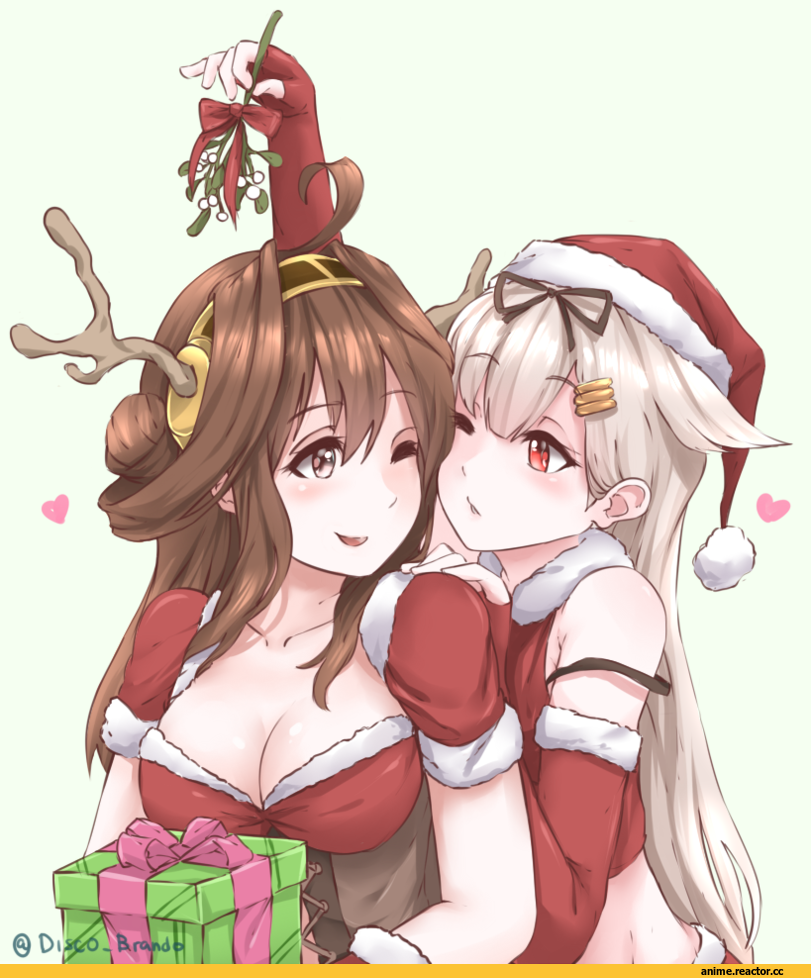 Kantai Collection, Kongou (Kantai Collection), Yuudachi, Disco Brando, Anime Christmas, Anime