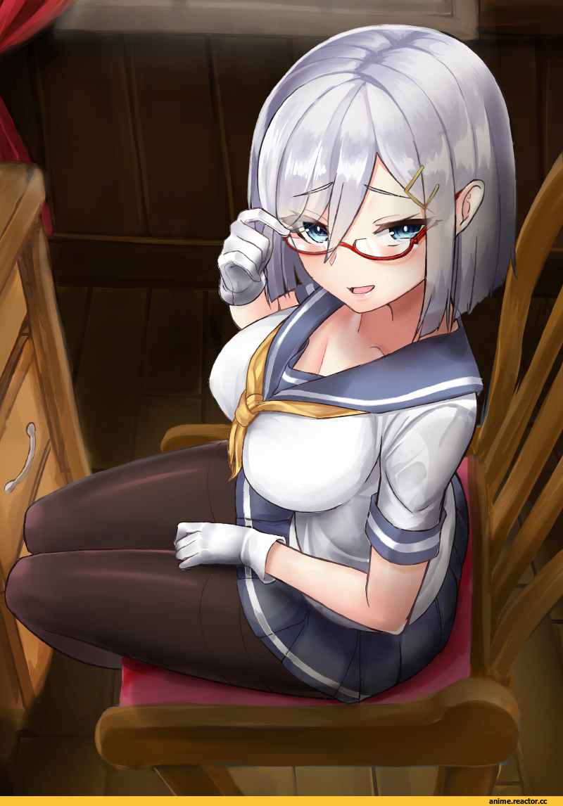 sin (kami148), Anime Art, Hamakaze (Kantai Collection), Kantai Collection, Megane, Anime